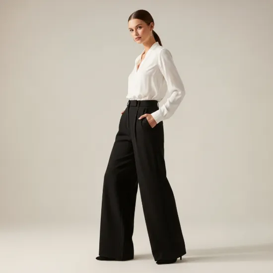 Mia Yüksek Bel Detaylı Palazzo Pantolon