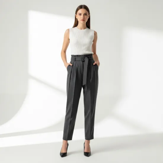 Mira Yüksek Bel Pensli Havuç Kesim Pantolon