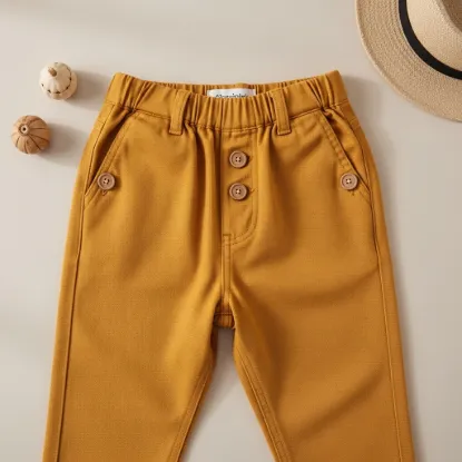 Ultra Esnek Belli Kanvas Çocuk Pantolonu - Rahat Kesim